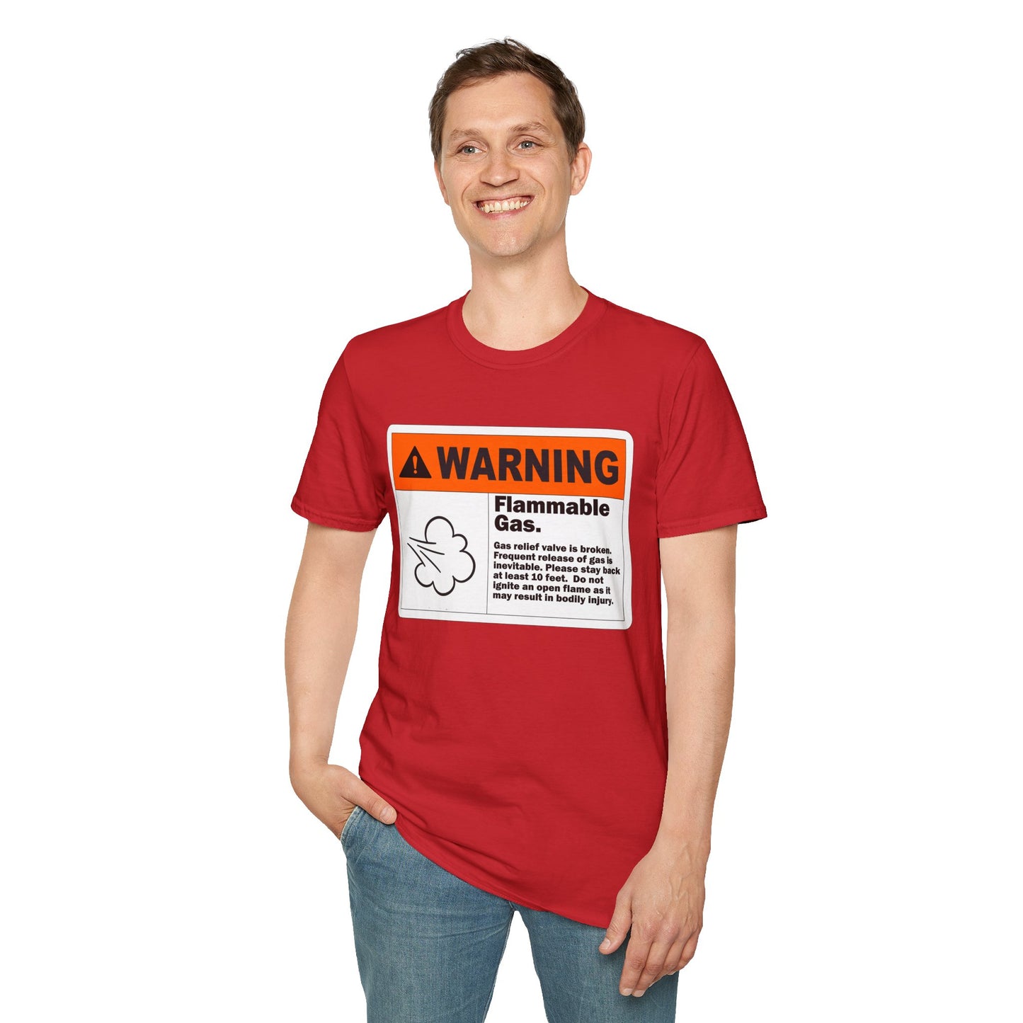Flammable Gas Warning Softstyle T-Shirt