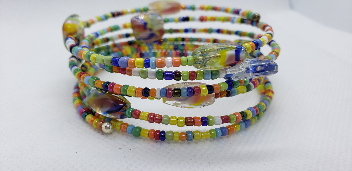 Memory Wire Beaded Bracelets