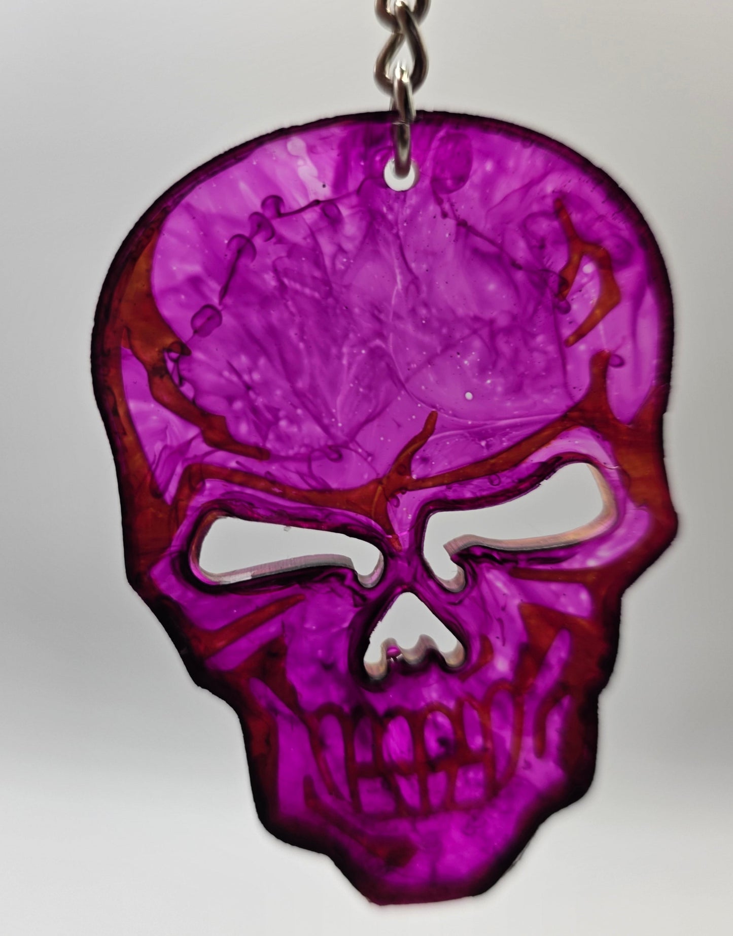 Pink Skull Keychain Front