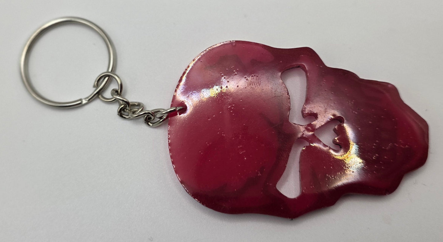 Red Skull Keychain Back