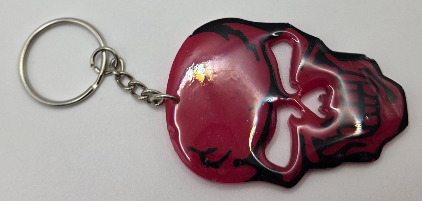 Red Skull Keychain Front