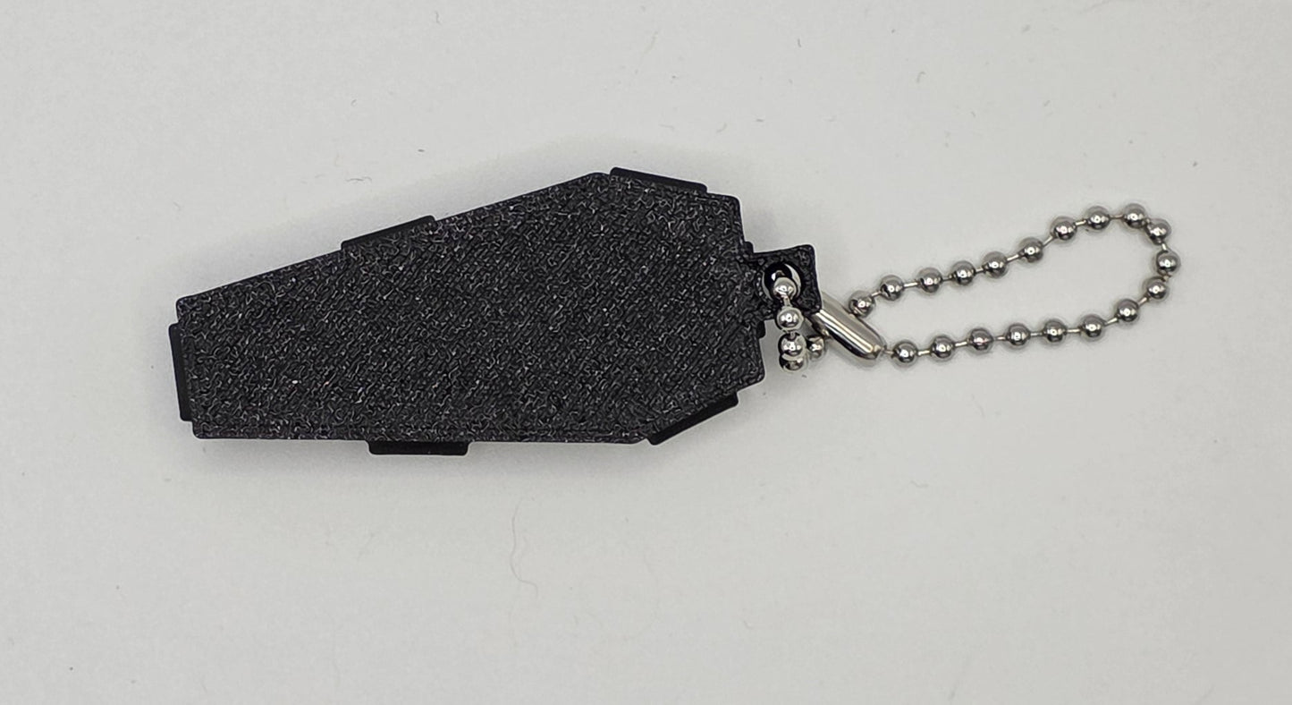 coffin 3d printed keychain back
