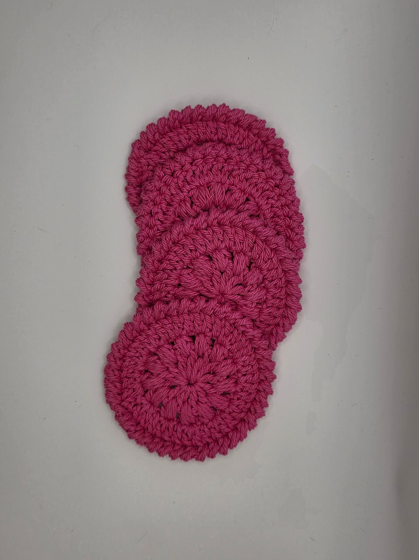 pink round scrubbies