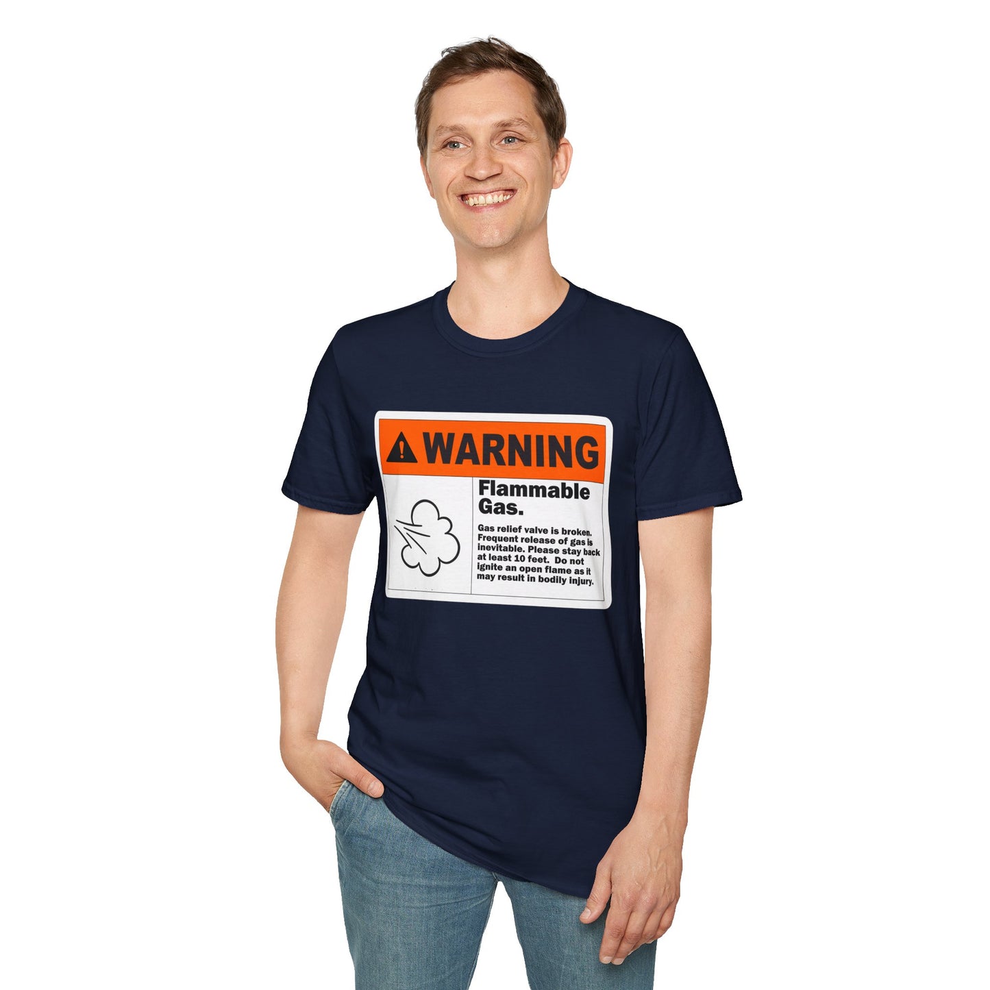 Flammable Gas Warning Softstyle T-Shirt
