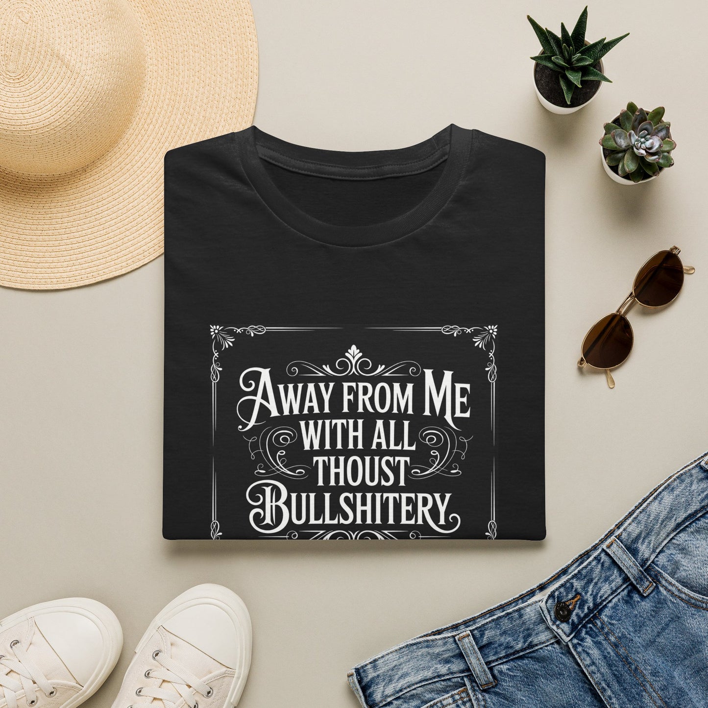 T-Shirt — "Away From Me With All Thoust Bullshitery" Vintage Victorian Graphic Tee