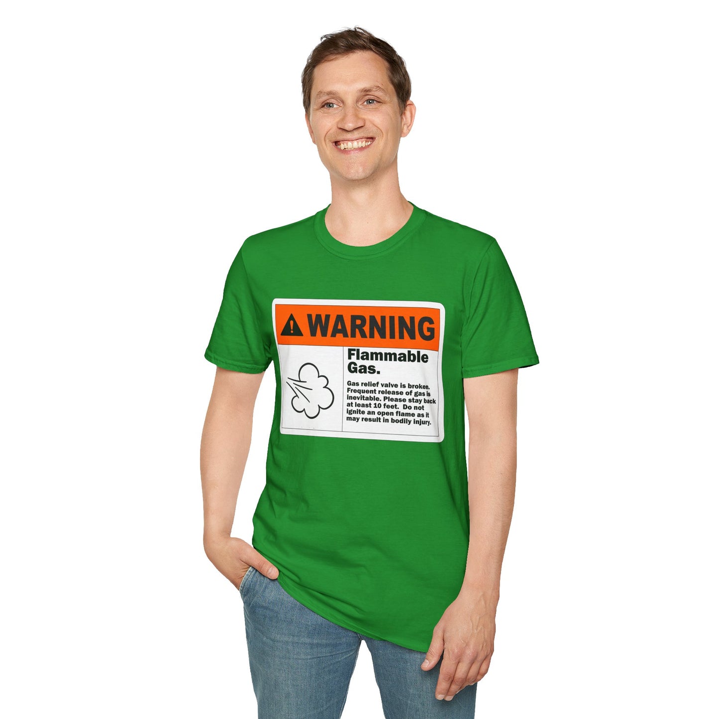 Flammable Gas Warning Softstyle T-Shirt
