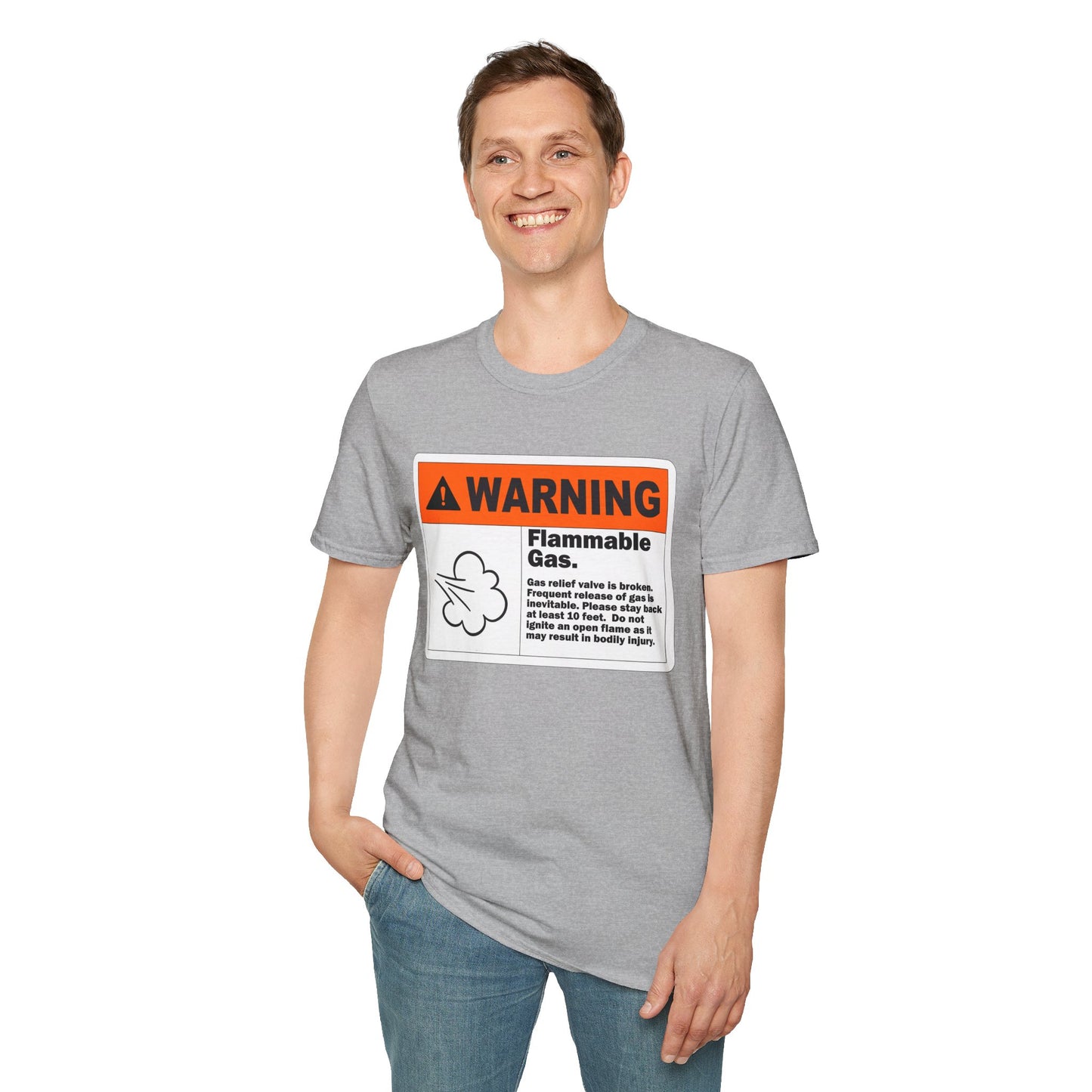 Flammable Gas Warning Softstyle T-Shirt