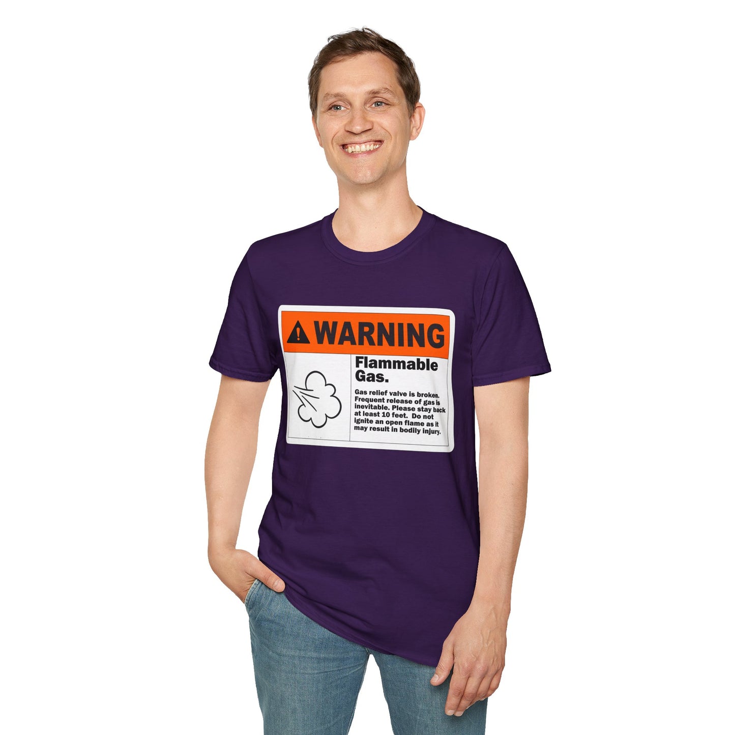 Flammable Gas Warning Softstyle T-Shirt
