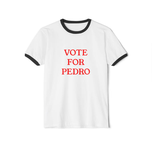 Vote for Pedro Ringer T‑Shirt — Retro Campaign Graphic Tee