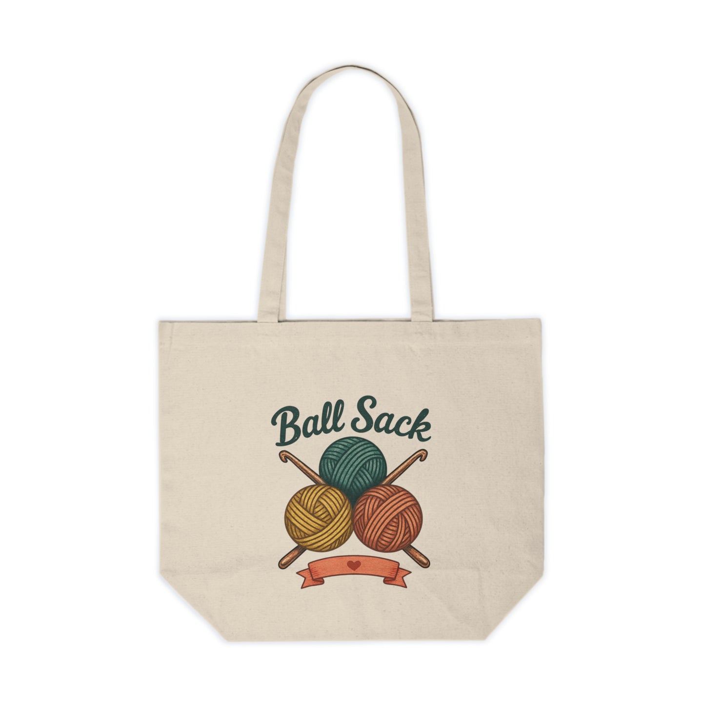 Ball Sack Yarn Tote — Funny Crochet Canvas Shopping Bag