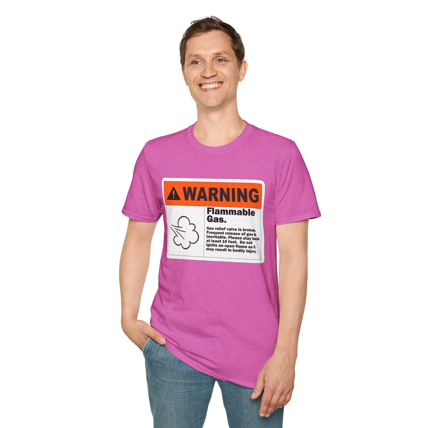 Flammable Gas Warning Softstyle T-Shirt