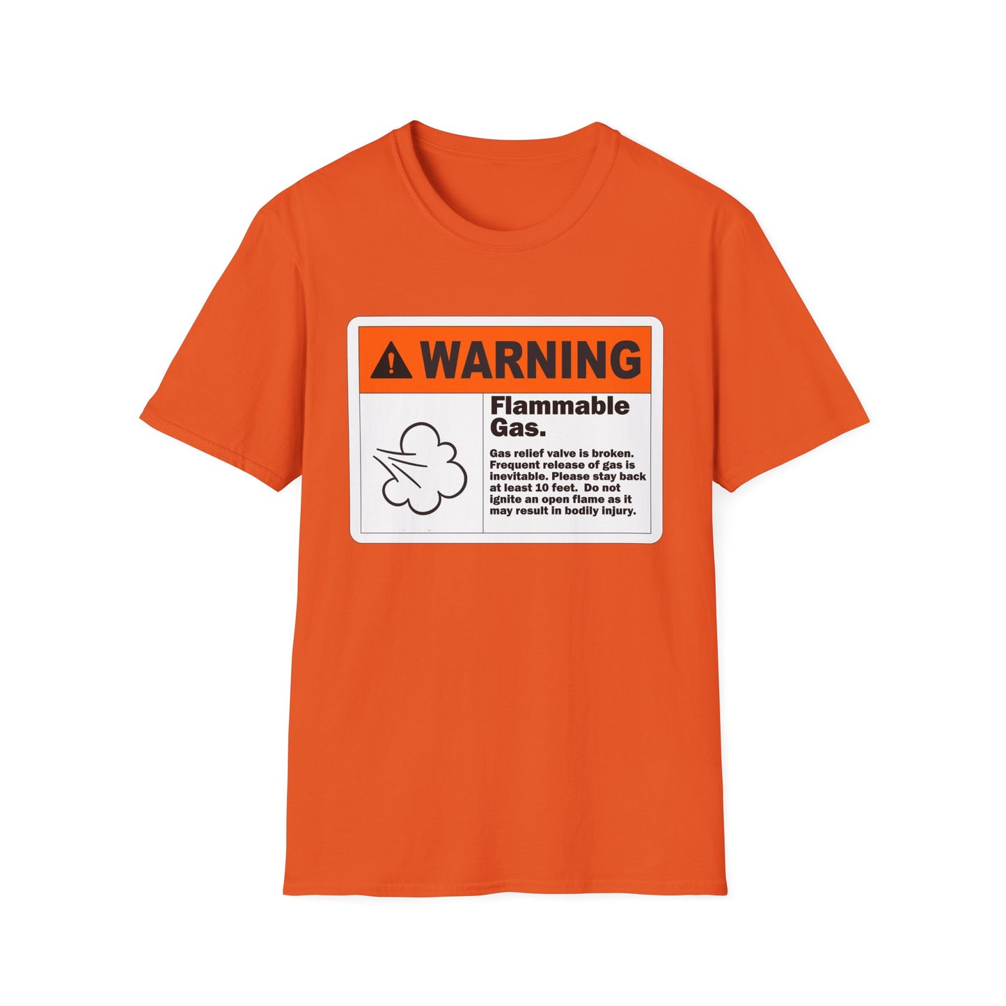 Flammable Gas Warning Softstyle T-Shirt