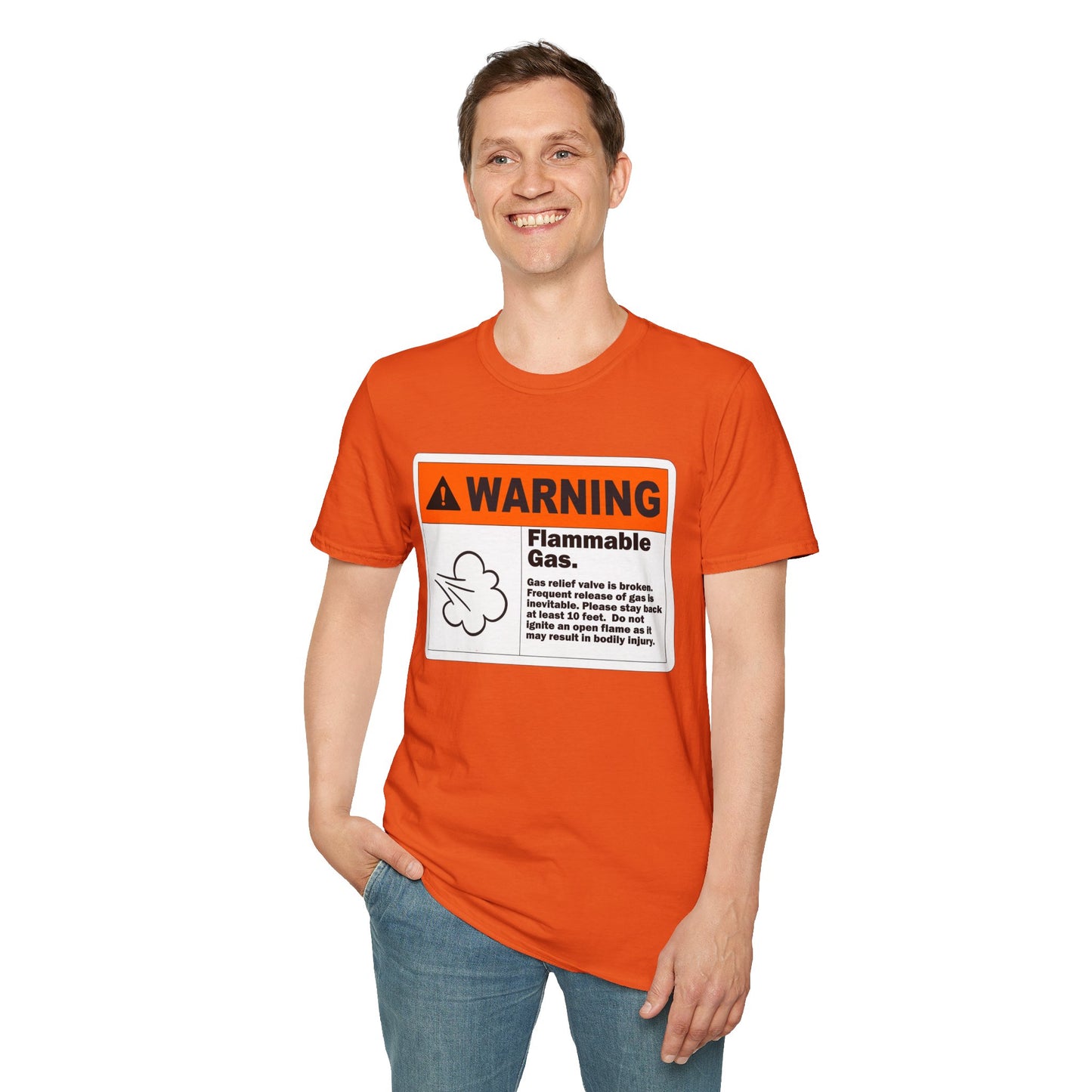 Flammable Gas Warning Softstyle T-Shirt