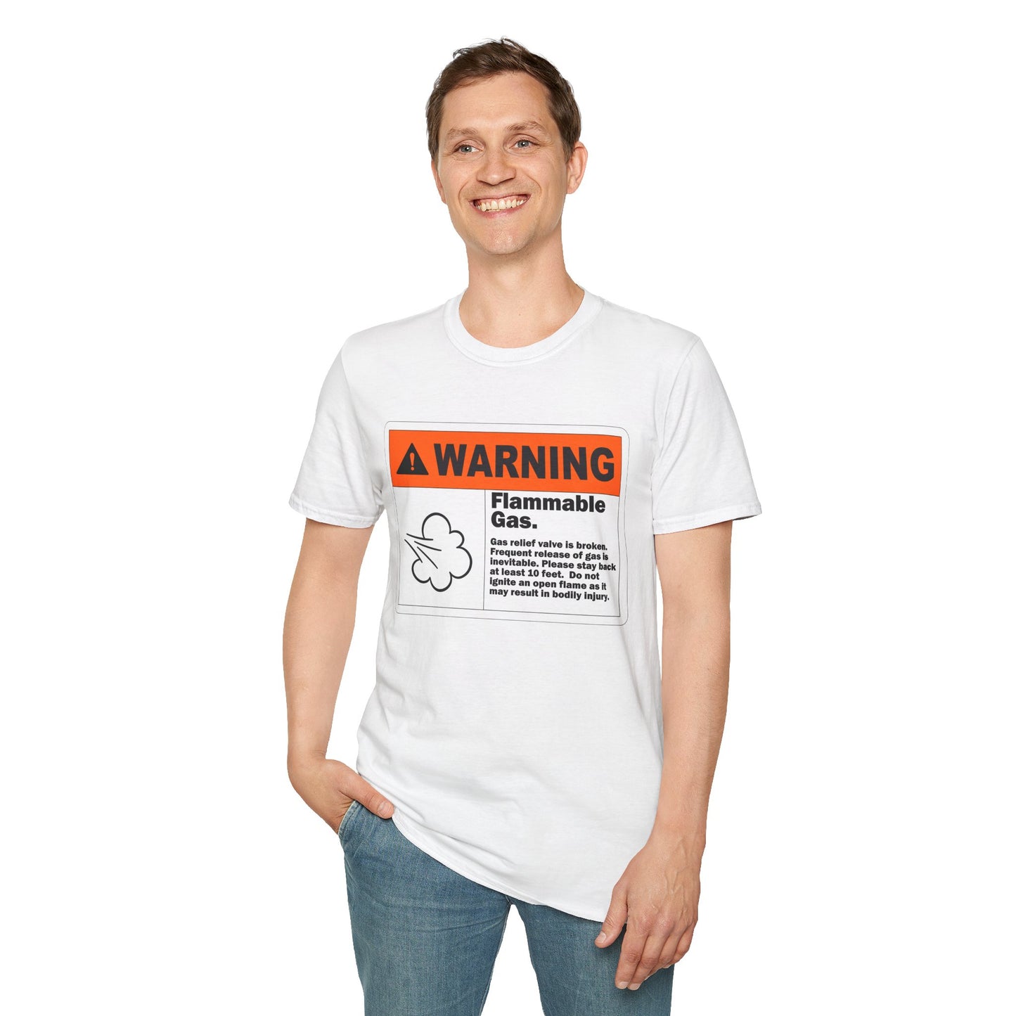Flammable Gas Warning Softstyle T-Shirt