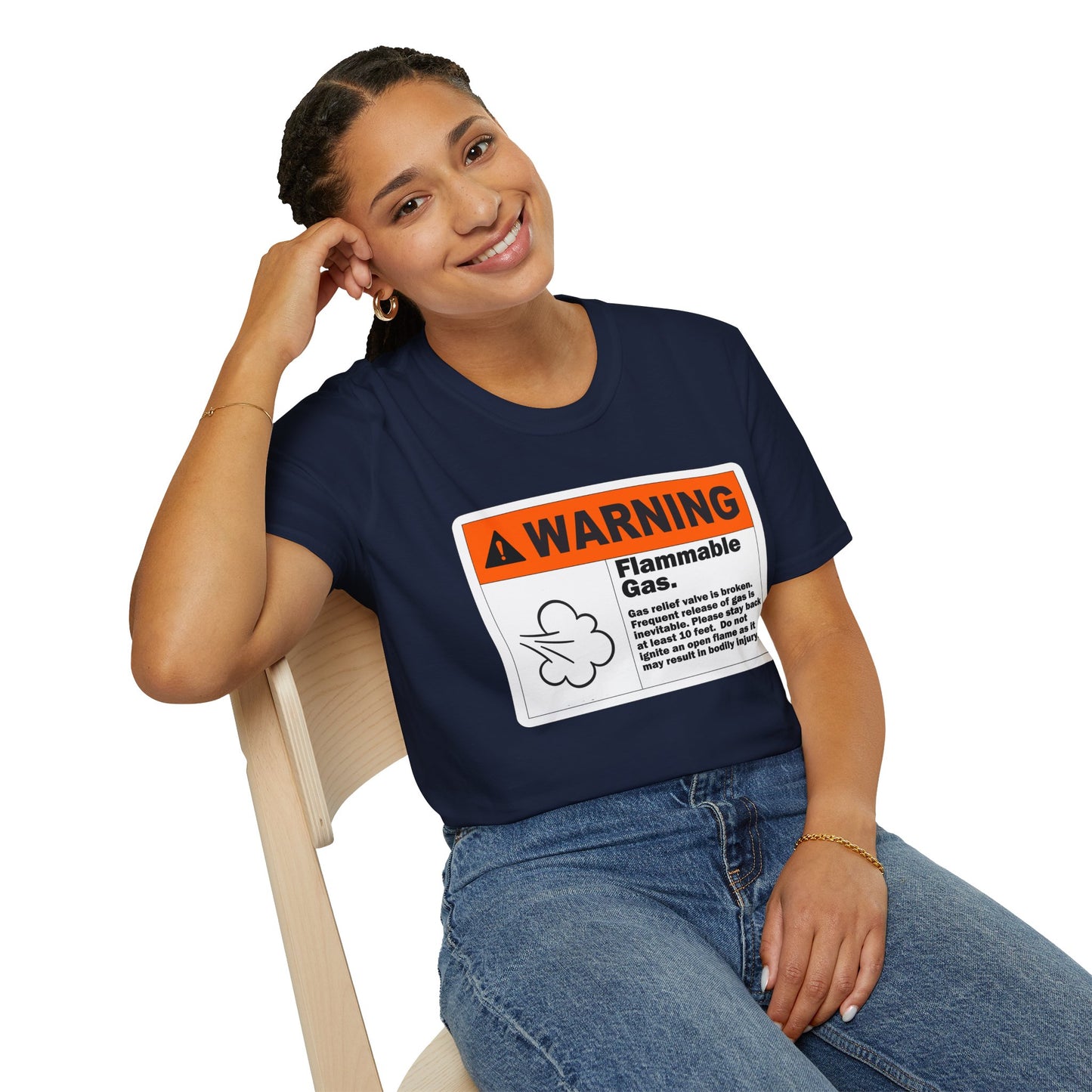 Flammable Gas Warning Softstyle T-Shirt