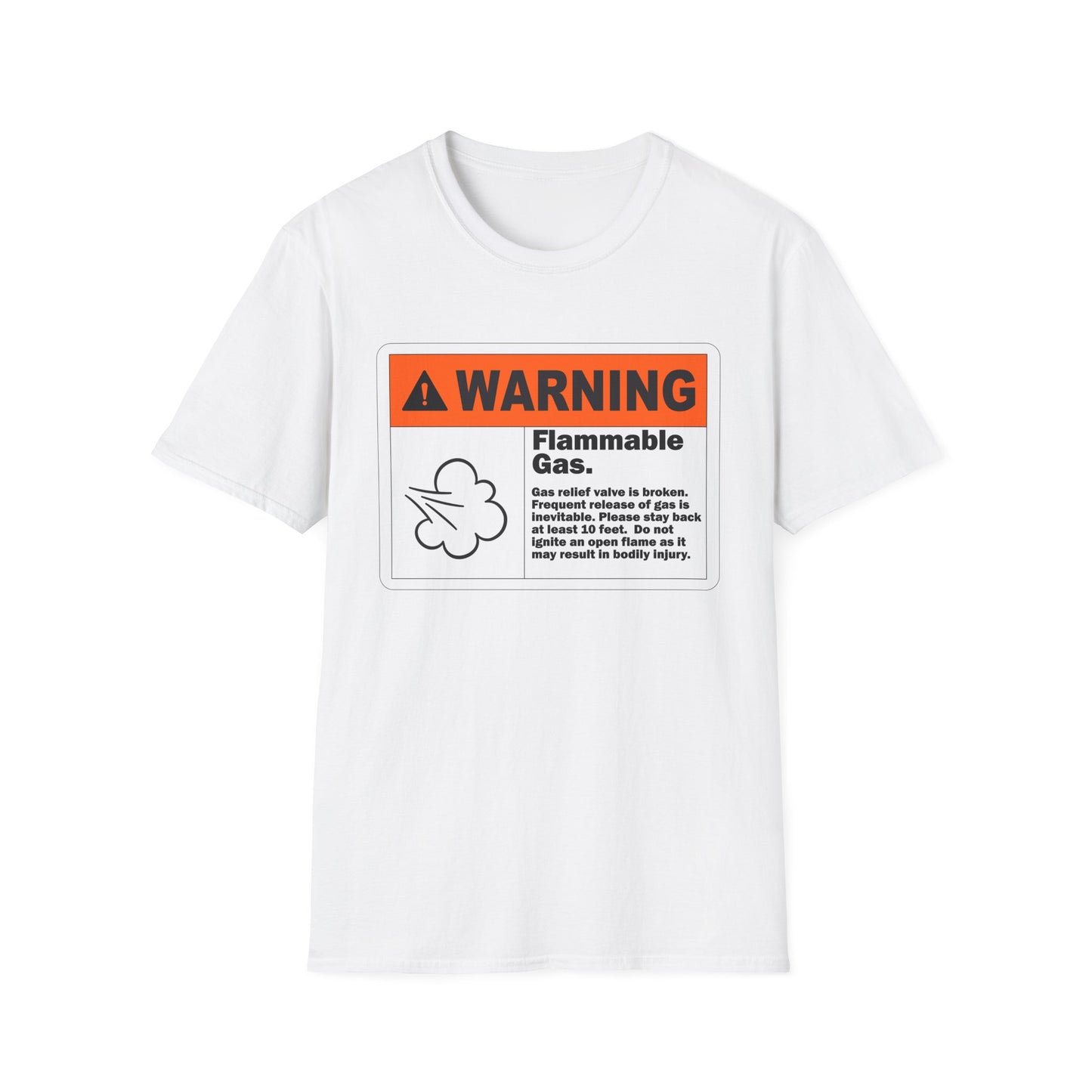Flammable Gas Warning Softstyle T-Shirt