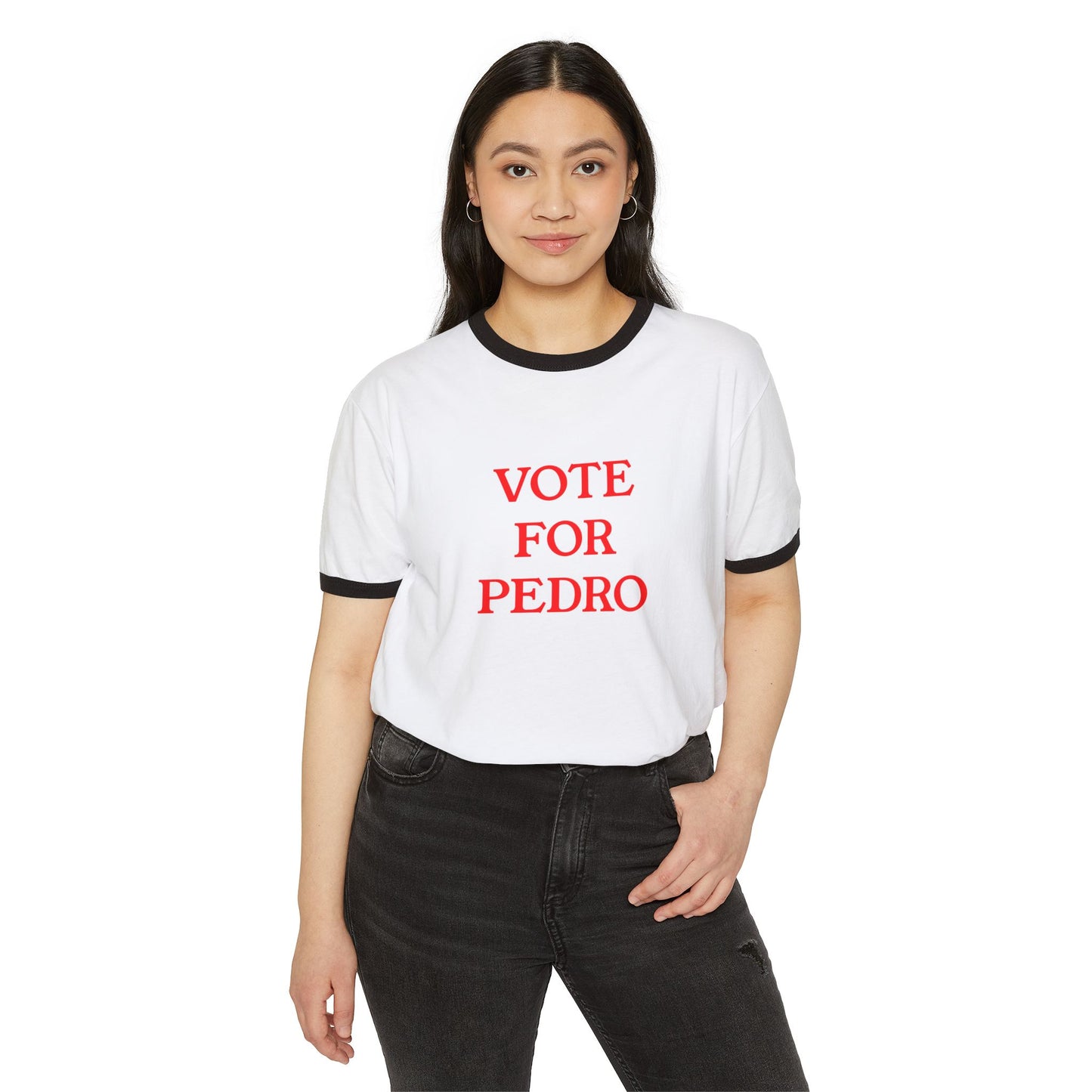 Vote for Pedro Ringer T‑Shirt — Retro Campaign Graphic Tee