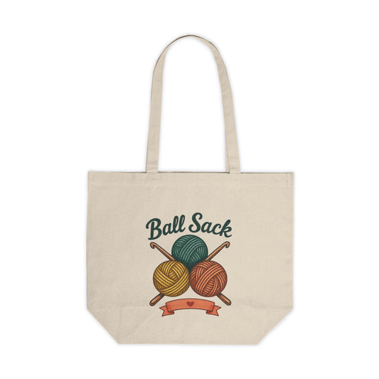 Ball Sack Yarn Tote — Funny Crochet Canvas Shopping Bag