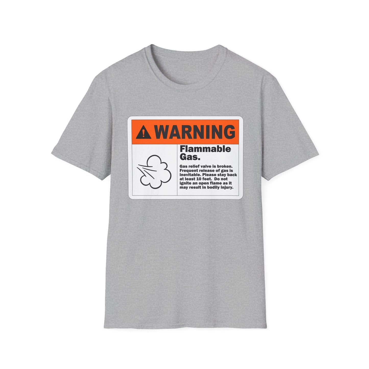 Flammable Gas Warning Softstyle T-Shirt