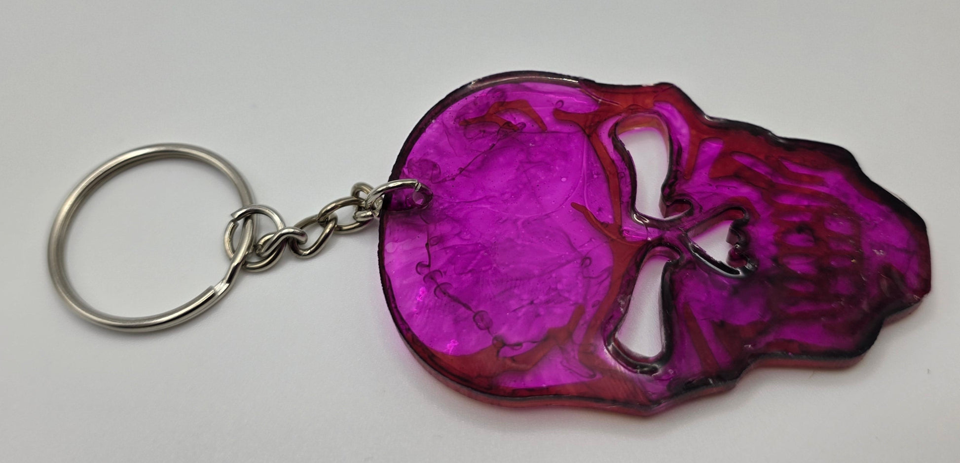 Pink Skull Keychain Back