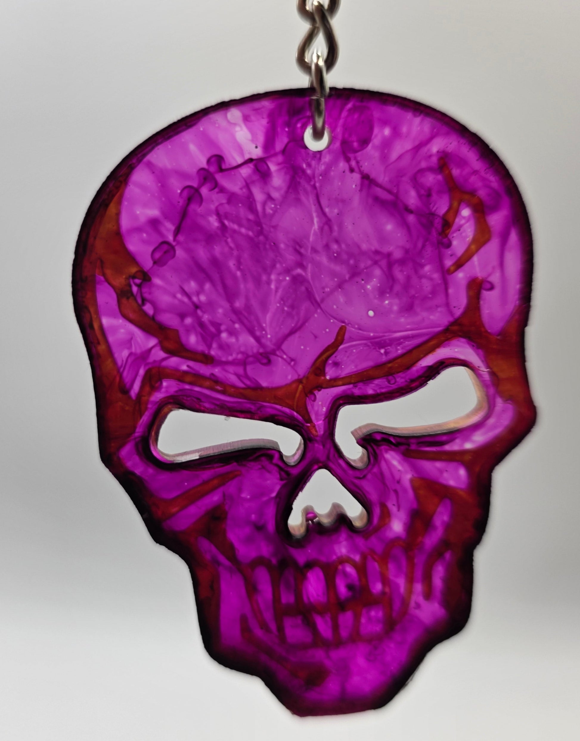 Pink Skull Keychain Front