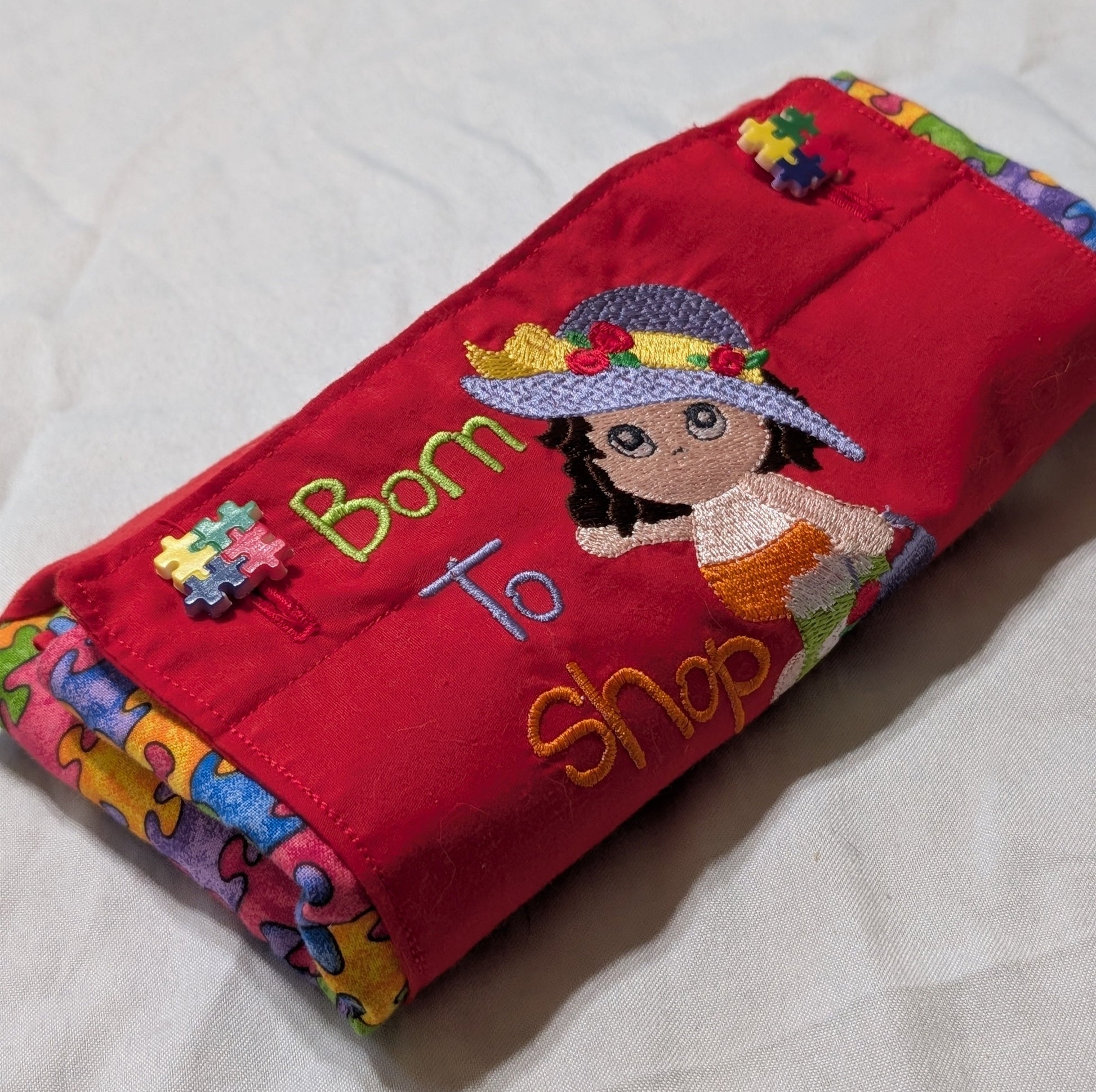 Puzzle pieces born to shop market bag
