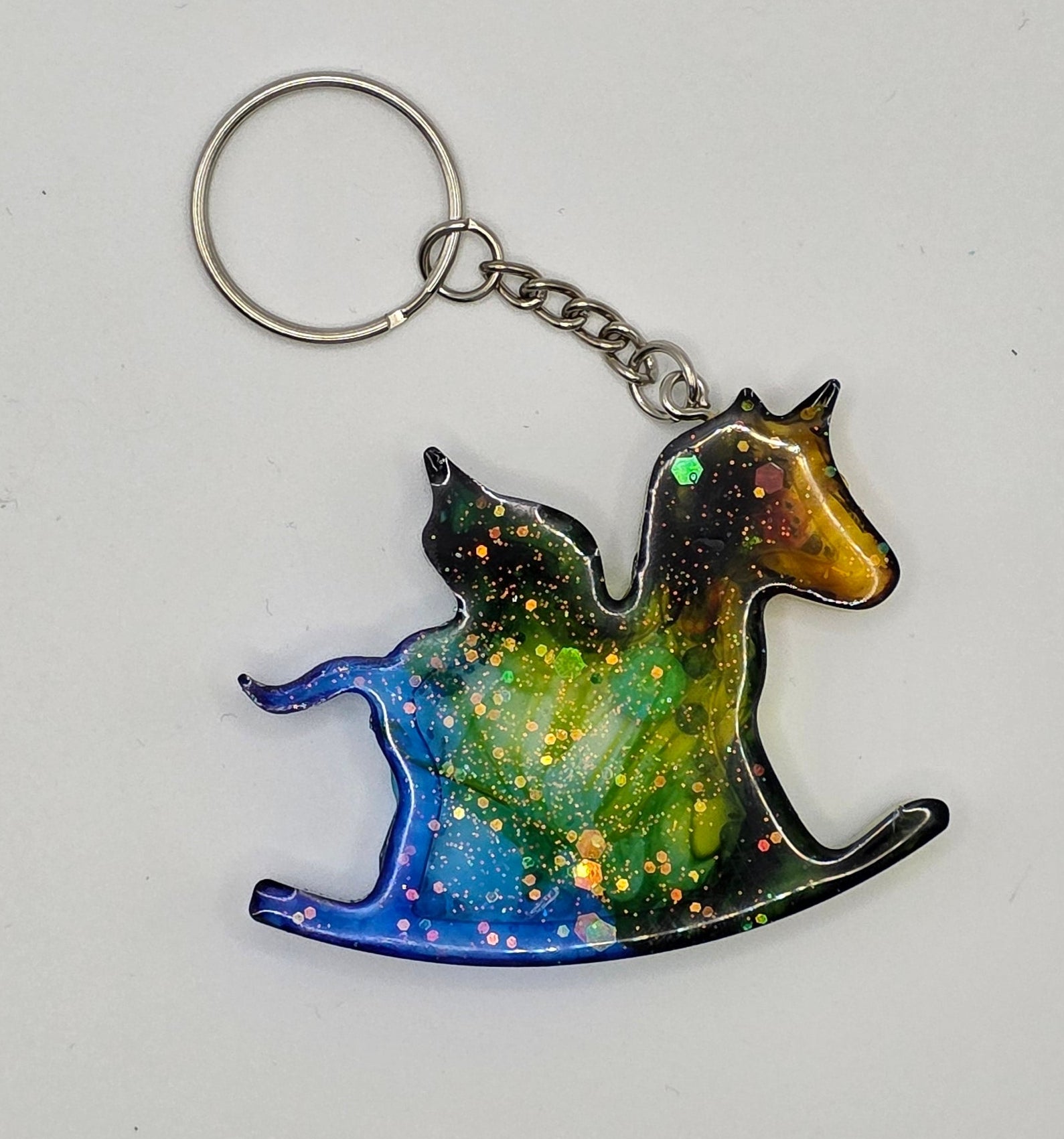 Rocking_Horse_shaker_Keychain yellow blue back