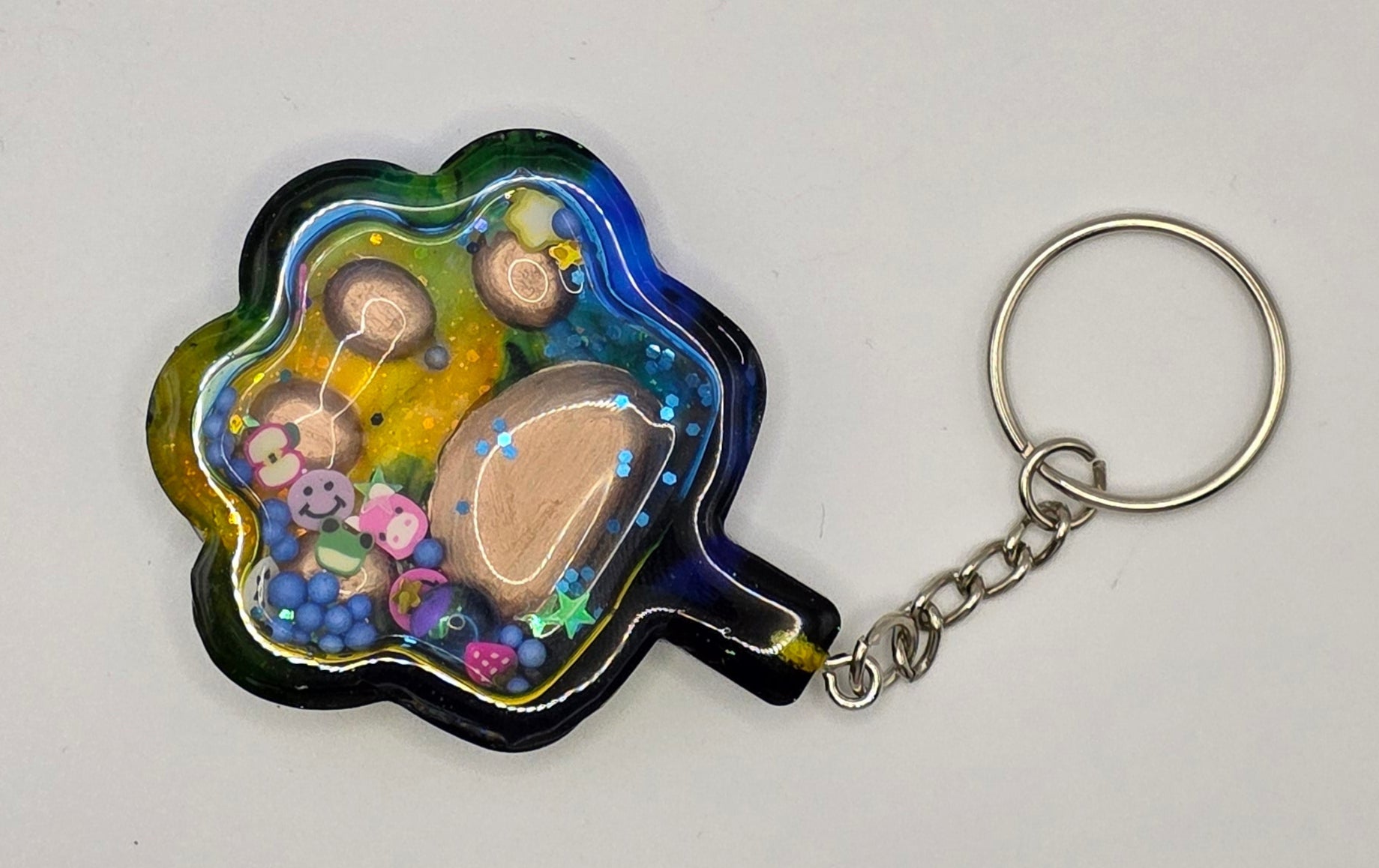 animal paw shaker keychain front